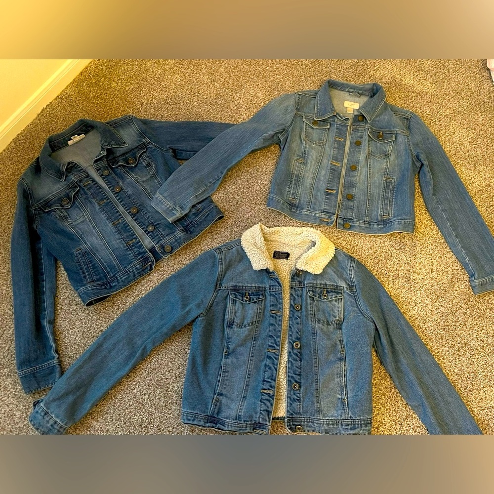 Three jean jackets. Never worn